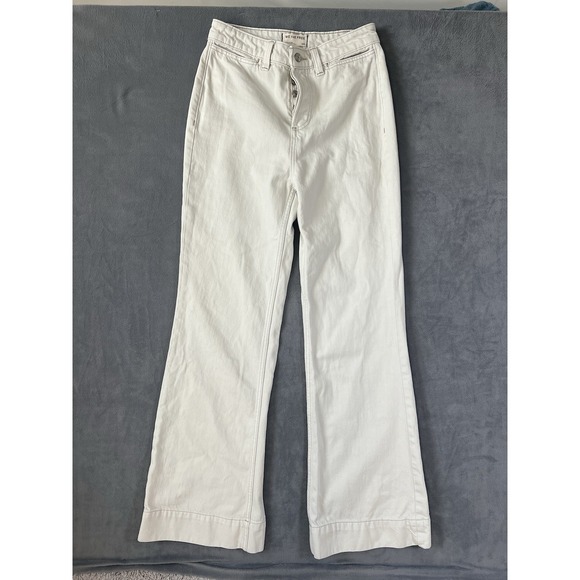 We The Free Pants - We The Free Women Ivory High Rise Wide Leg Sailor Pants Jeans Sz 26 Coastal Chic